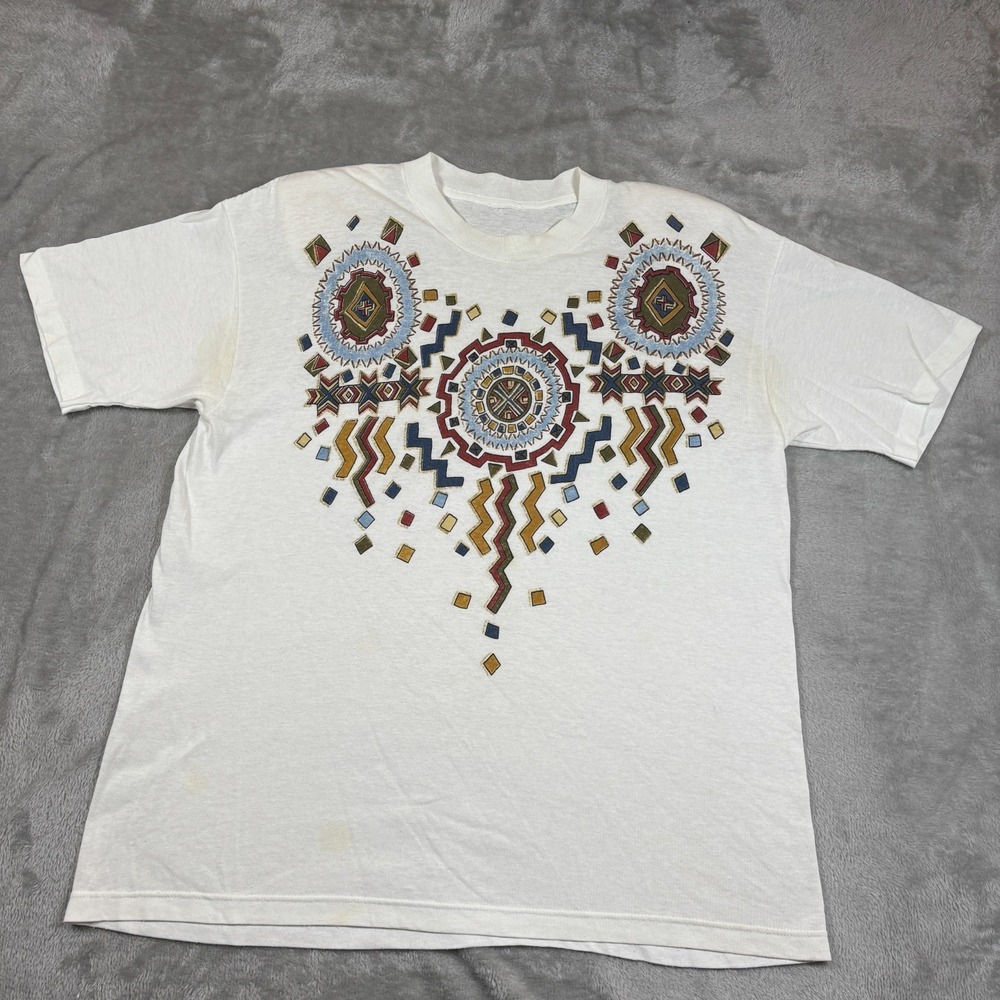 Vintage Aztec Shirt Womens‎ Large Tribal Southwest Retro 80s 90s Native American